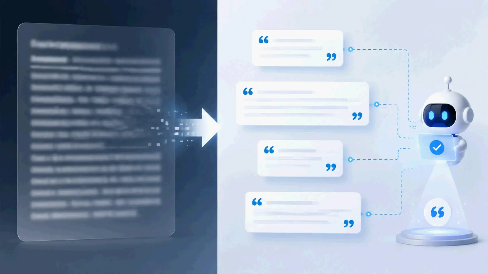 Transforming continuous text into semantic chunks for AI extraction