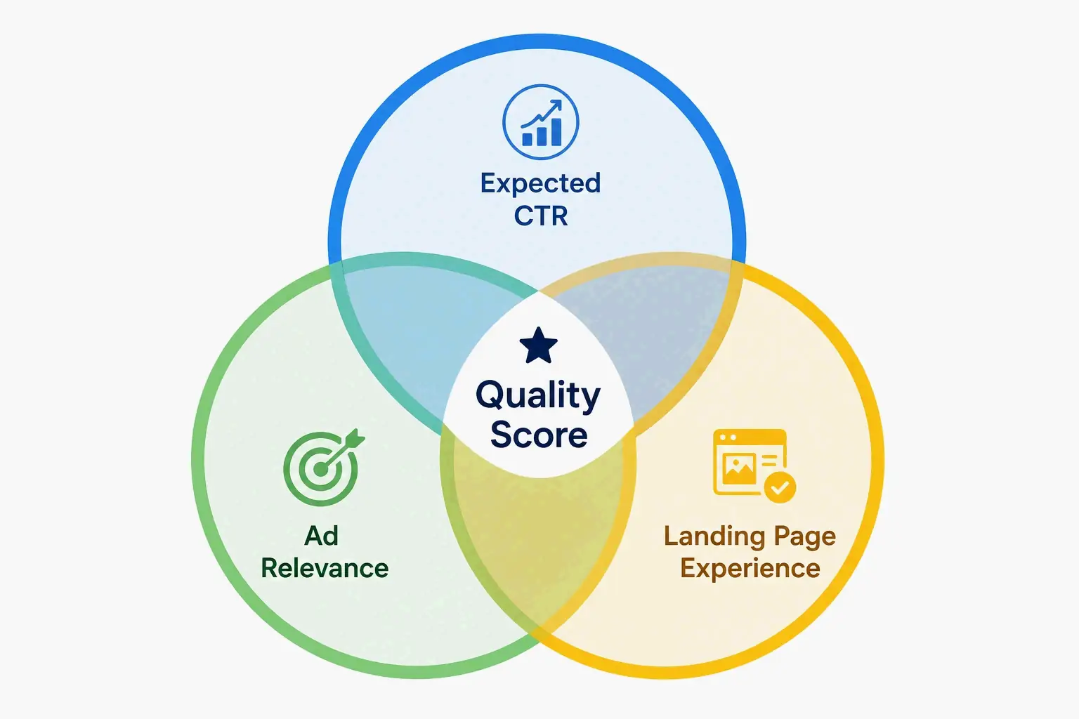 Concept illustration of the three Quality Score components and their balance