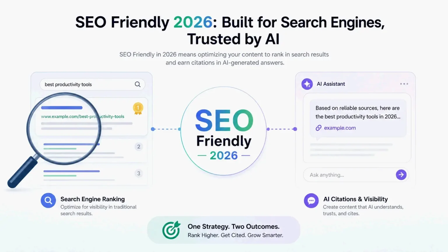 SEO Friendly Means in 2026: Definition, Core Components & Checklist SEO Friendly Means in 2026: Definition, Core Components & Checklist